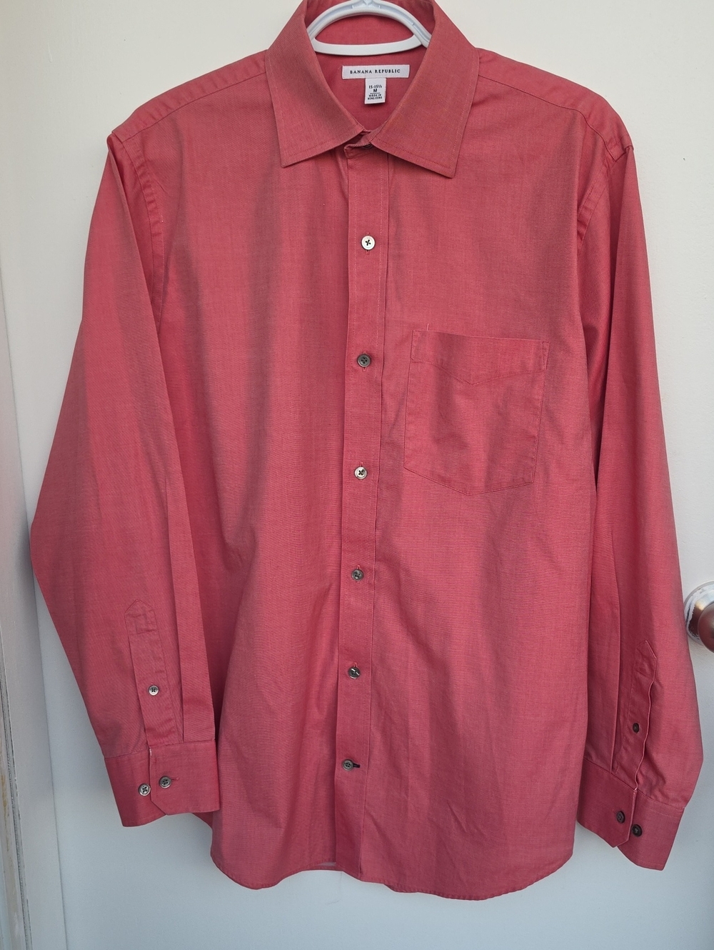 Vintage Banana Republic Pink Button Down Shirt 100% Cotton Mens M ,15-15½